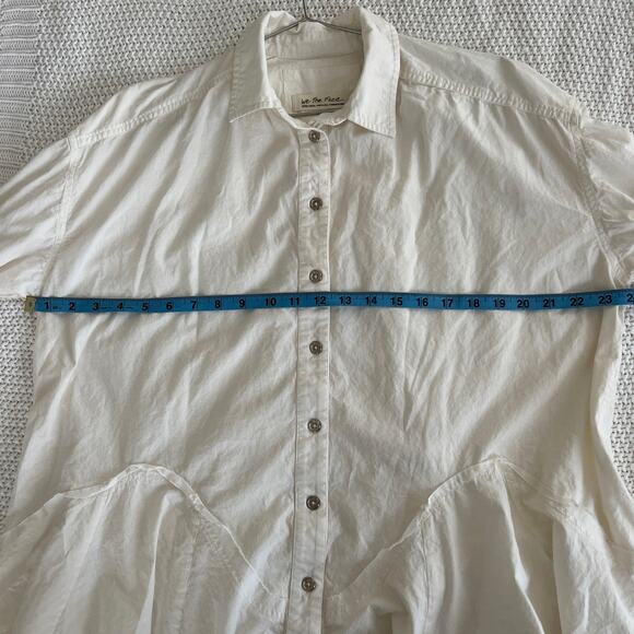 Free People Freya Poplin Button Up Shirt White Size XS - Picture 13 of 15